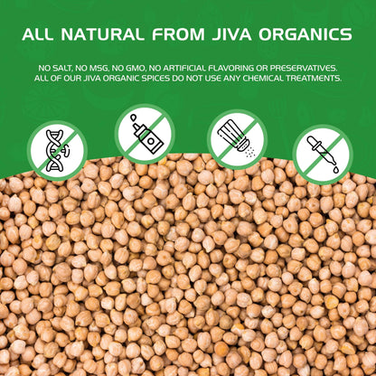 Jiva Organics Raw Chickpeas (Whole Garbanzo Beans) 2 LB Bag - Gluten Free, Non GMO, Vegan