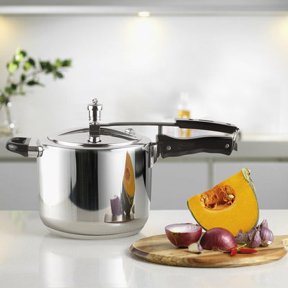 Vinod Pressure Cooker Stainless Steel Inner Lid - 7 Liter Sandwich Bottom Indian Pressure Cooker Induction Friendly Cooker Best Used For Indian Cooking, Soups, and Rice Recipes, Quinoa