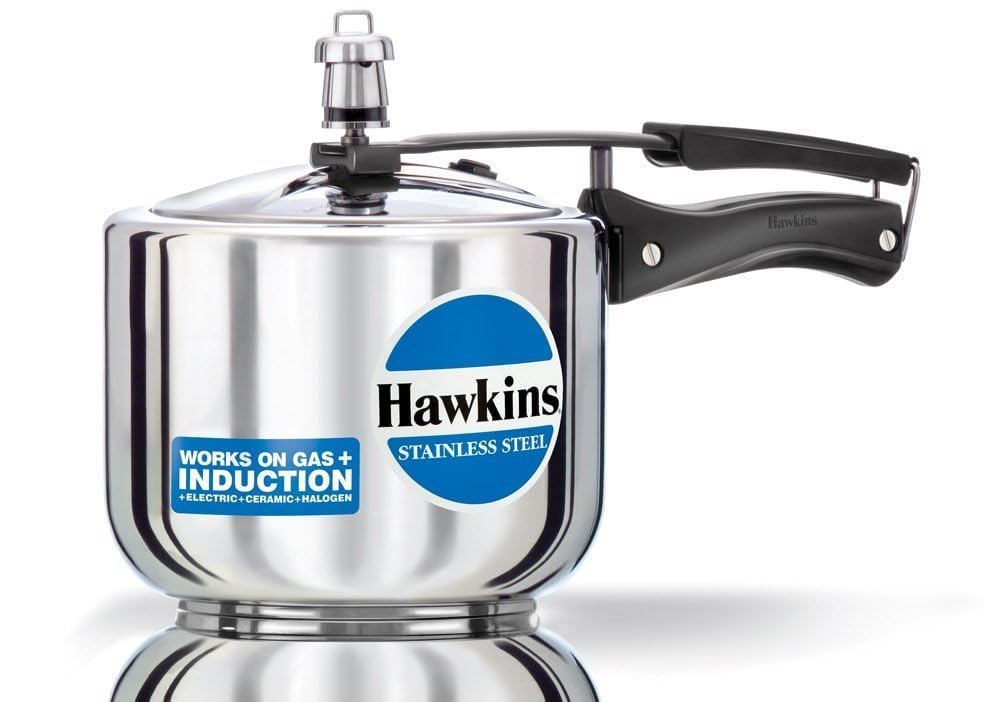 Hawkins Stainless Steel Induction Compatible Inner Lid Pressure Cooker (Tall), 3 Litre, Silver (Hss3T), 3 Liter