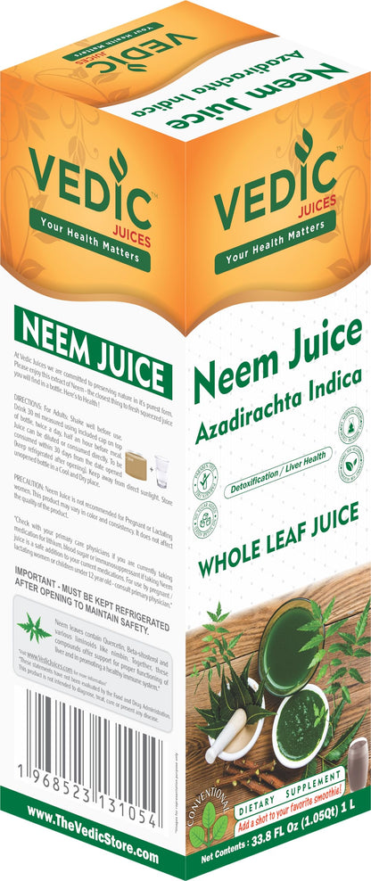 Vedic Neem Juice - (Pack of 1) - 33.8oz, Ideal for Daily Use