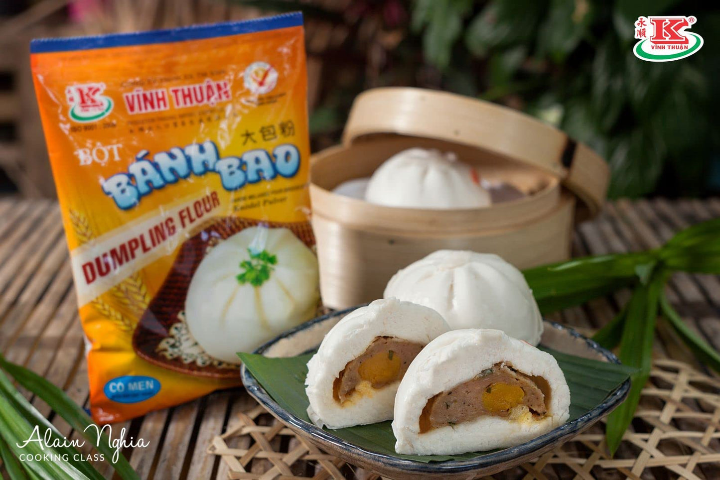 Vinh Thuan Dumpling Flour Mix Vietnamese Bot Banh Bao 1 Bag (14.1oz, Pack of 3)