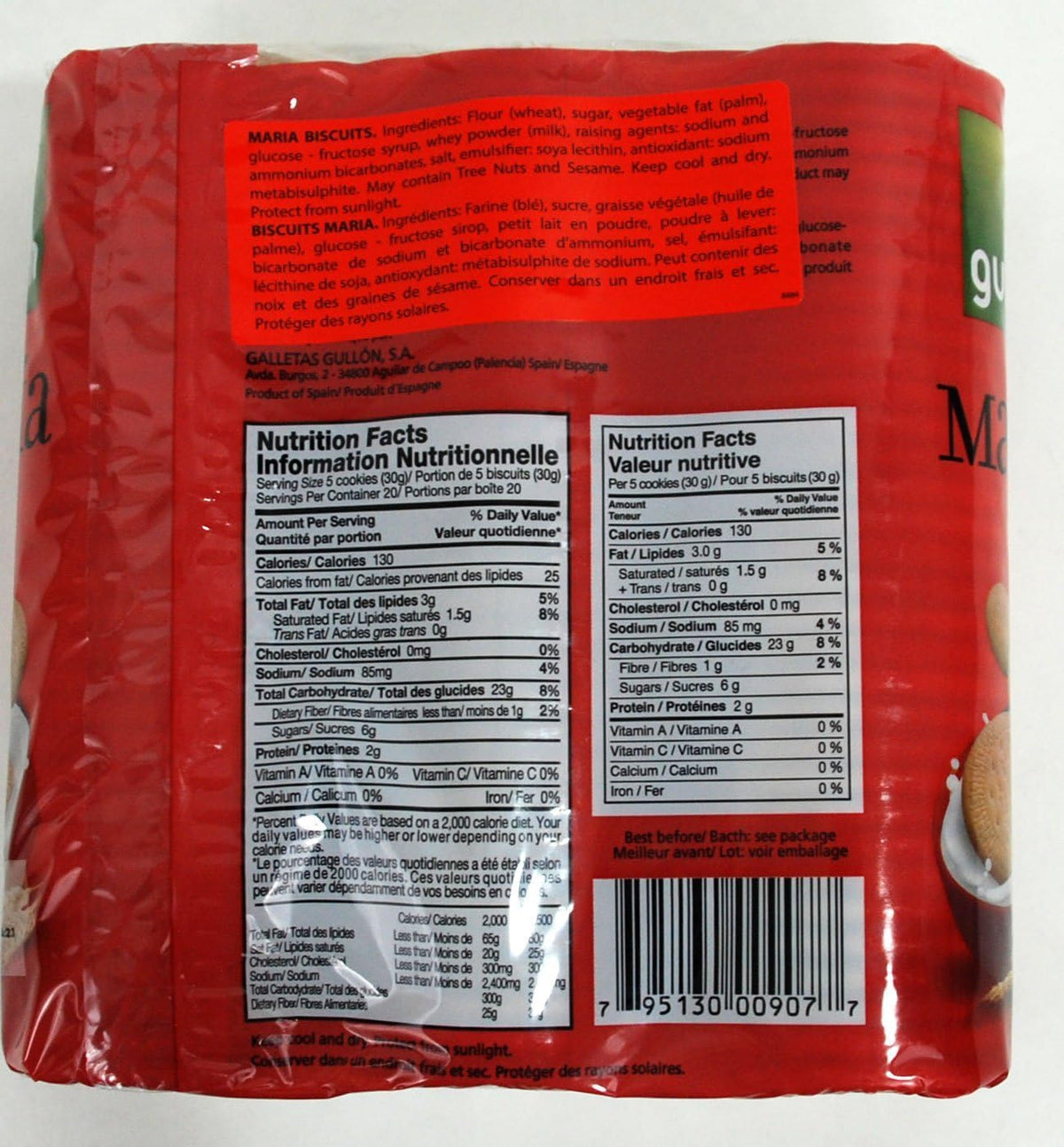 Gullon Maria, Biscuits 21.16 Ounce 600g Package Popular Crackers From Spain