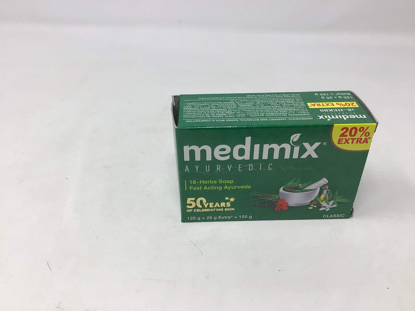 Medimix Herbal Handmade Ayurvedic Classic 18 Herb Soap for Healthy and Clear Skin Pack of 10 (10 x 125 g)