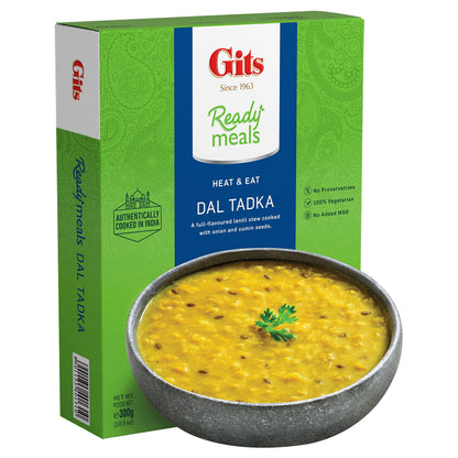 Gits Ready to Eat Dal Tadka, 1800g (Pack of 6 X 300g Each)
