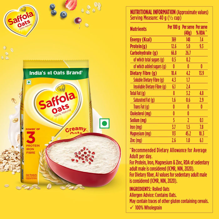 Saffola Oats (100 % Natural, 400 Gram)