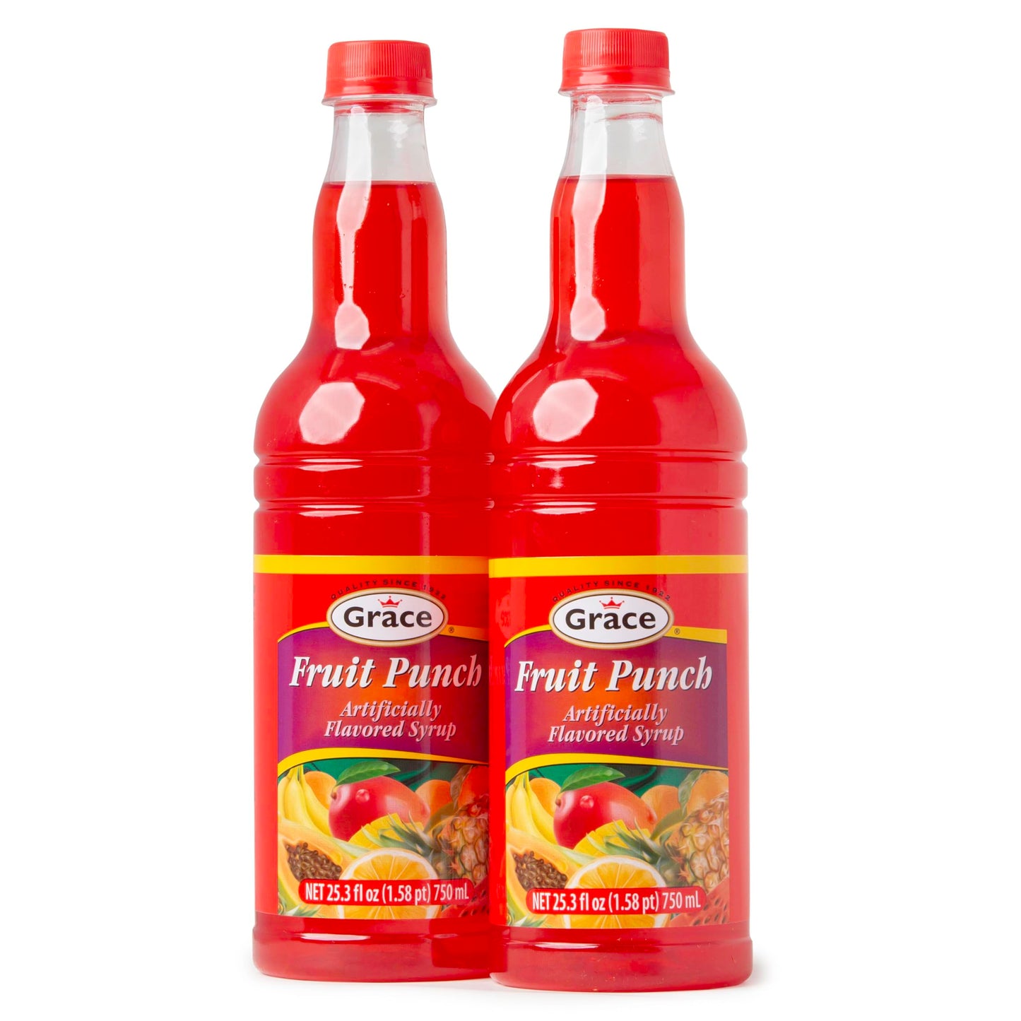 Grace Fruit Punch Flavored Syrup (2 Pack, Total of 50.6fl.oz)