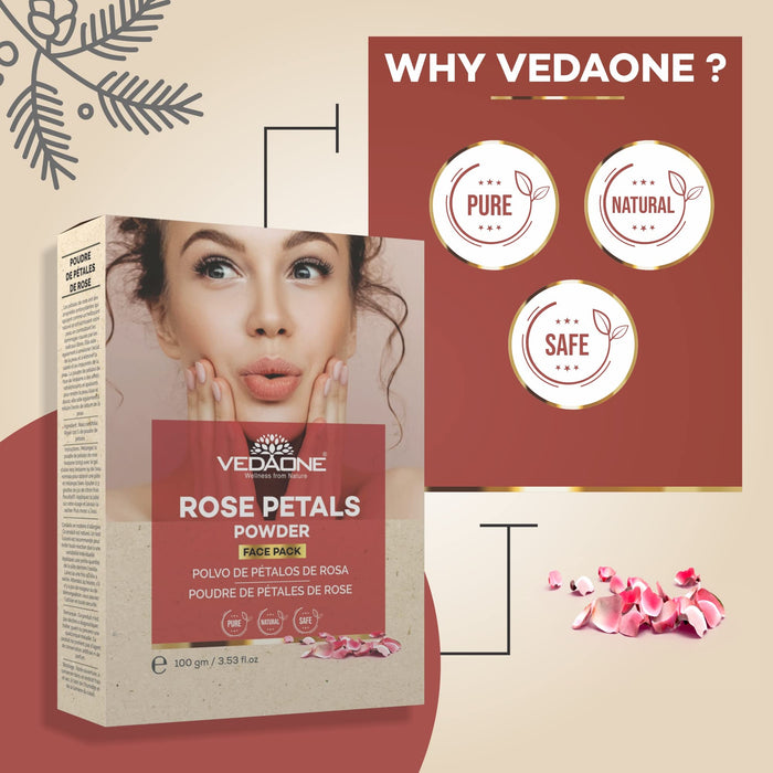 Vedaone Rose Petals Face Pack Powder 100gm