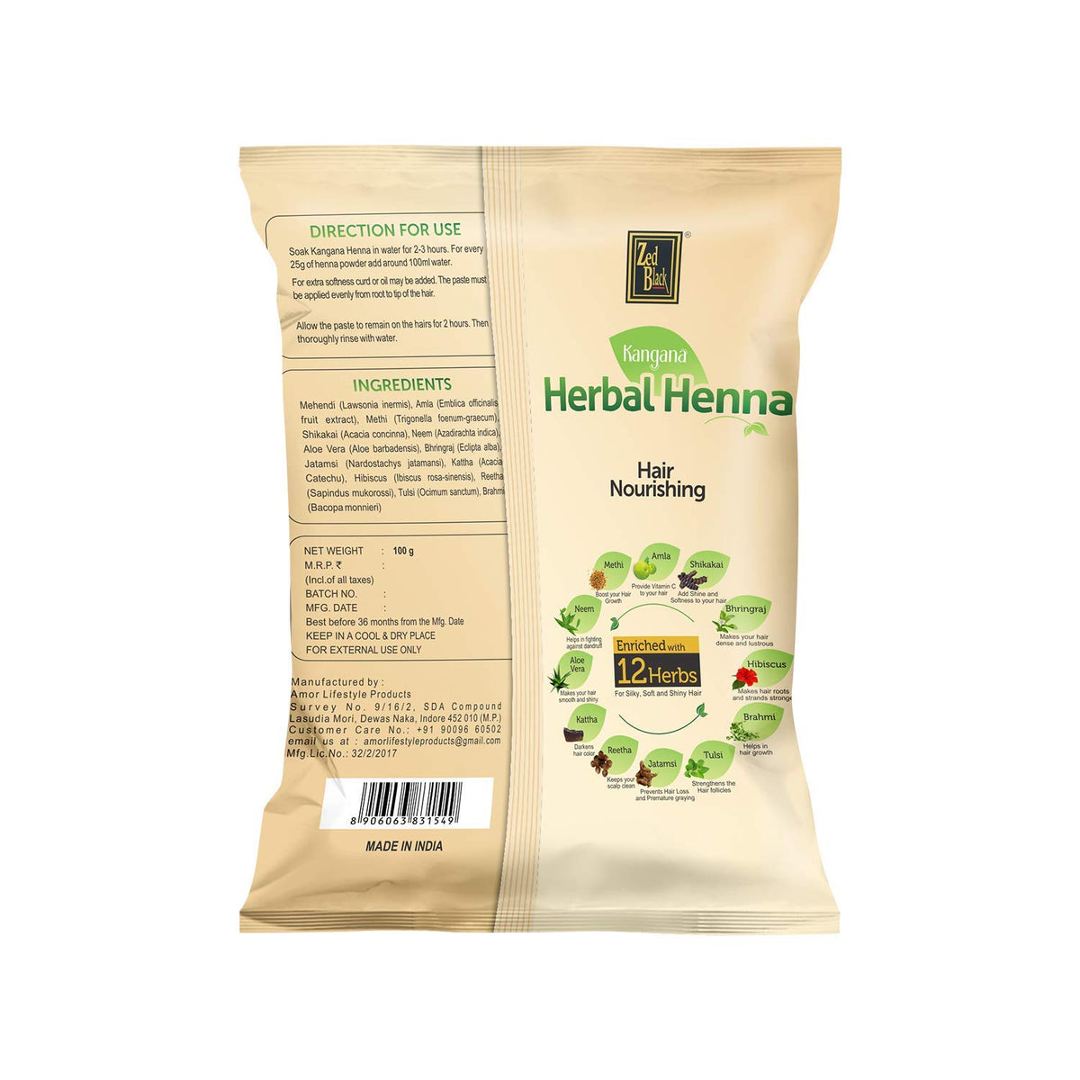 Kangana Herbal Henna 12 Herbs.