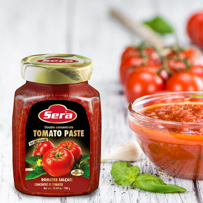 Sera Double Concentrate Tomato Paste 24.7 oz | 100% All Natural | No Additives | No Preservatives | Perfect For Pizza, Soup, Stews, Tikka Masala, Shakshouka! (1 PACK)