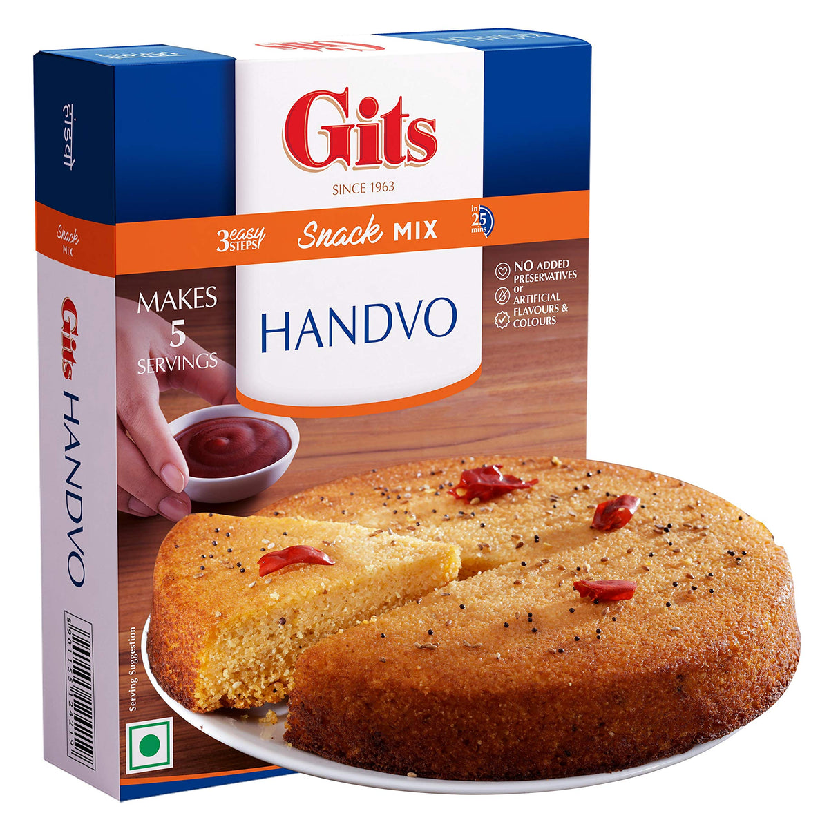 Gits Instant Handvo Snack Mix, 800g (Pack of 4 X 200g Each)