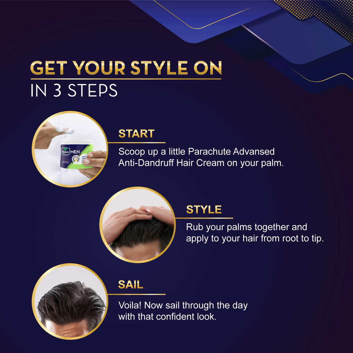 Parachute Advansed Hair Cream For Men, 100ml |Anti Dandruff |Hair Cream After Shower |Non Sticky Oil Replacement Hair Cream
