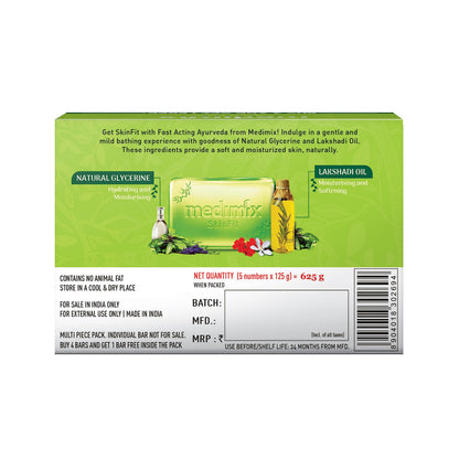 Medimix Ayurvedic Glycerine Soap, 125g (4+1 Super Saver Pack)