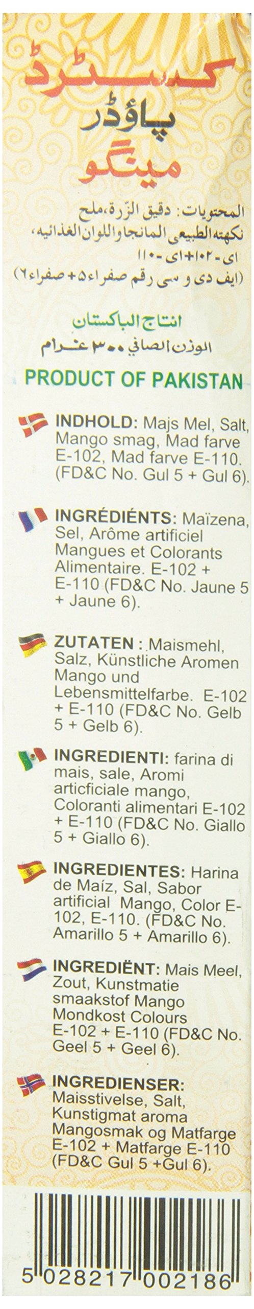 Laziza Mango Custard Powder, 300-Gram Boxes (Pack of 6)