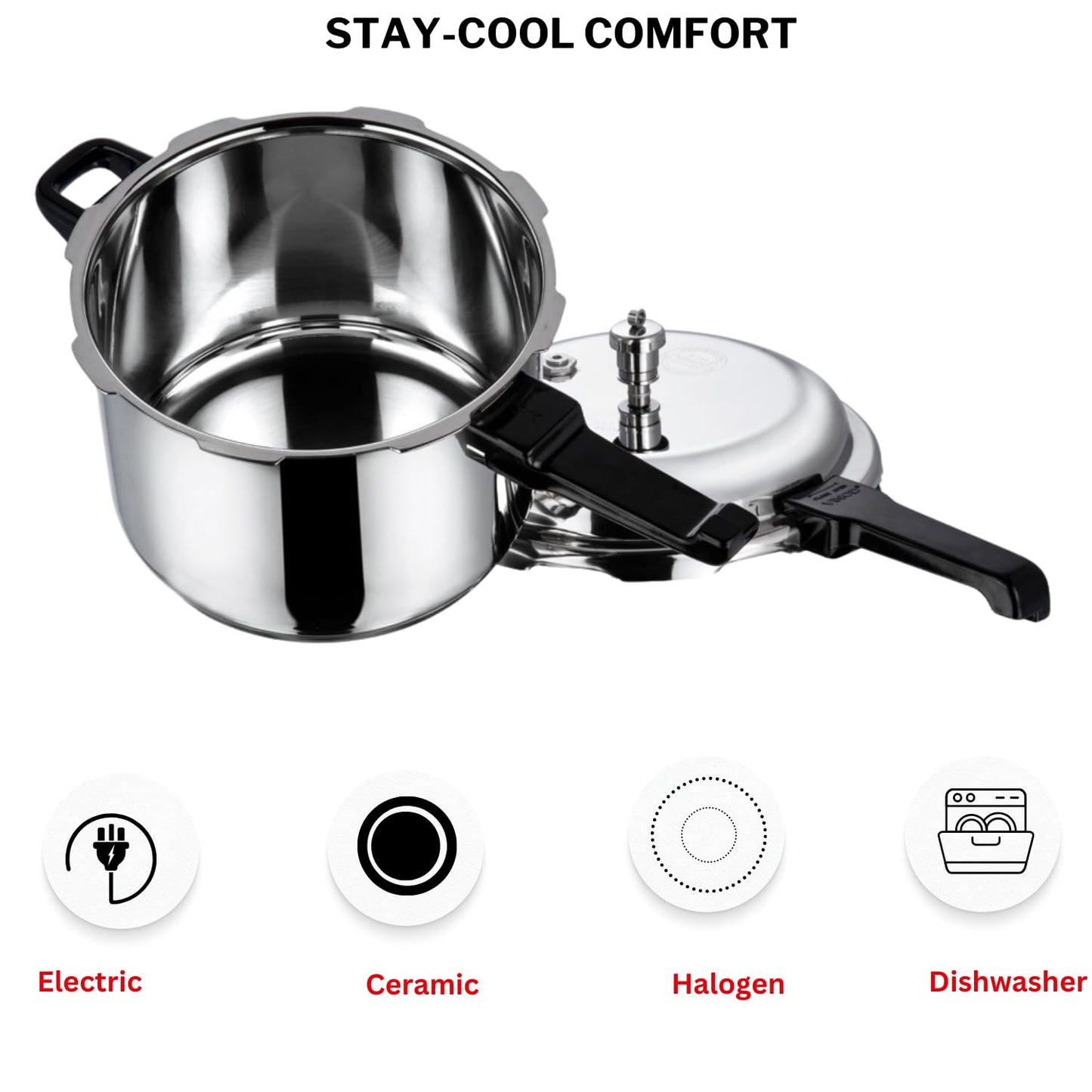 Vinod St. Steel Pressure Cooker 10 Litres