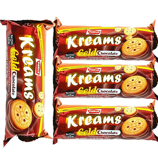 Pale Kreams Gold, Flavored Sandwich Biscuits, Flavored Cookies, 4 Packs (Chocolate)