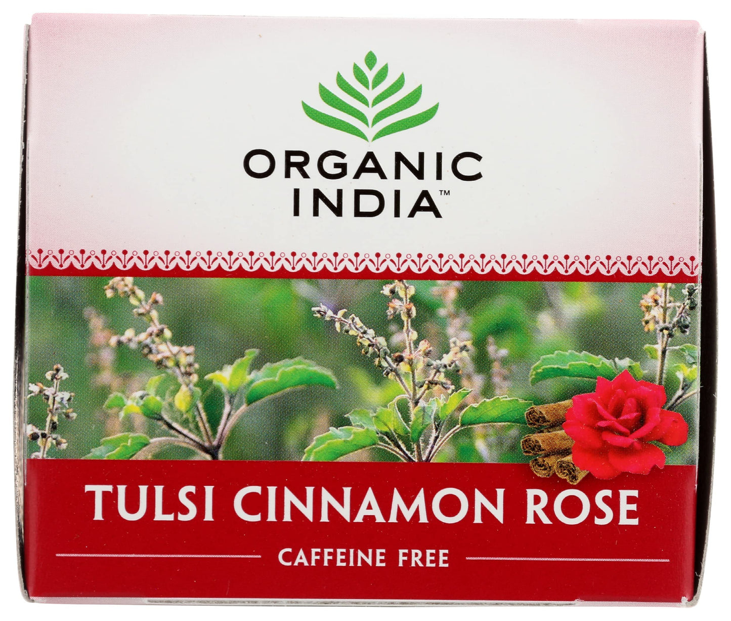 Organic India Tulsi Caffeine Free Tea, Cinnamon Rose, 18 Count