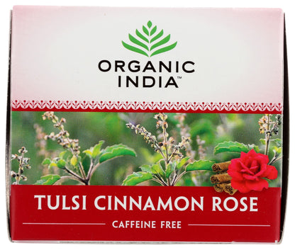 Organic India Tulsi Caffeine Free Tea, Cinnamon Rose, 18 Count