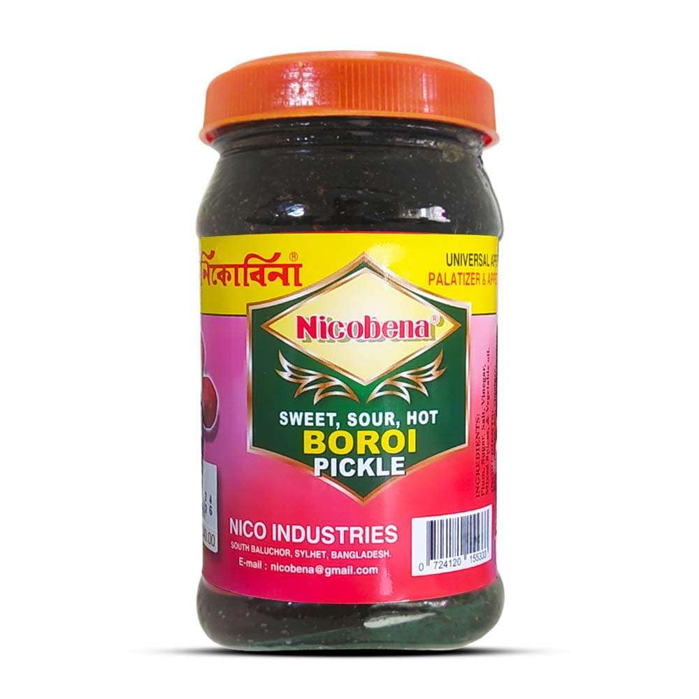 Nicobena Sweet, Sour, Hot Boroi Pickle, Indian Jujube, 325g