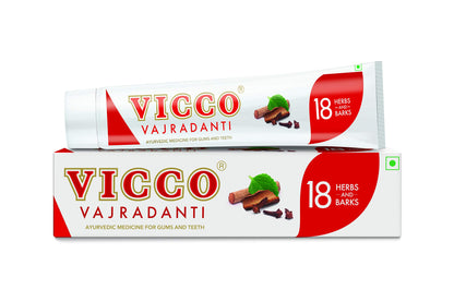 Vicco Vajradanti Ayurvedic Paste with 18 essential Herbs and Barks Regular Flavour 200 gm ( Pack of 2)