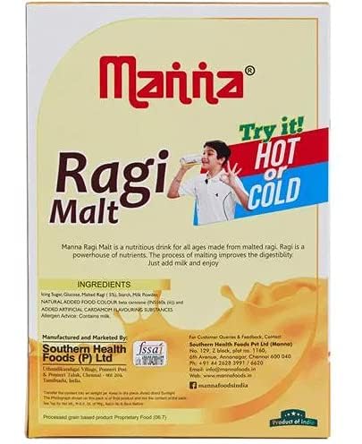Manna Ragi Malt - 200 gms -TWIN PACK - PACK OF 2 (200 gms X 2 )