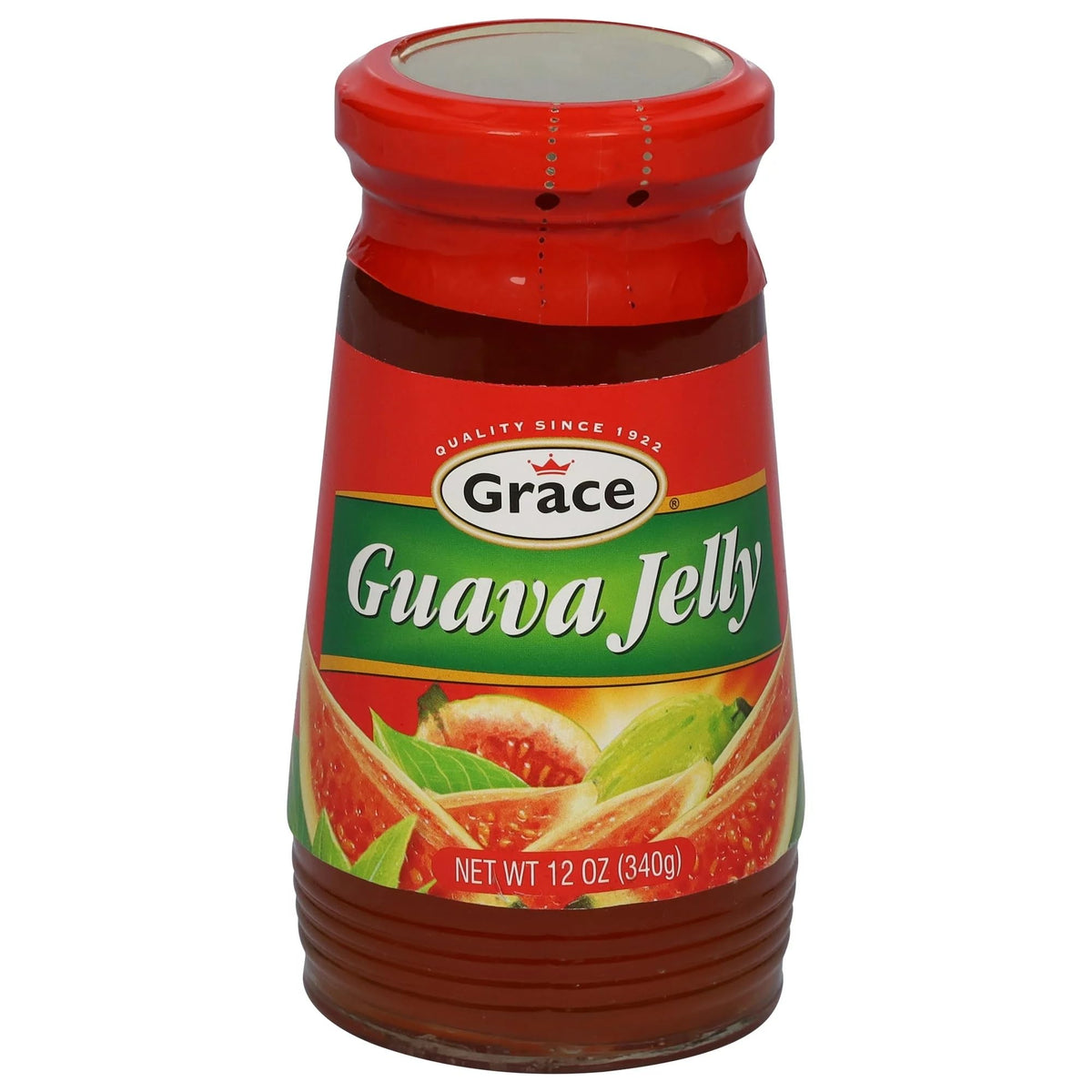 Grace Guava Jelly 12oz - 2 Jars - Caribbean Guava Fruit Spread Made with Premium Jamaican Guava Fruit - Tropical Guava Paste Ideal for Guava Gizzada & Pastelitos de Guayaba