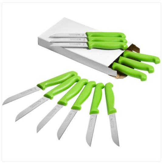 Knife - Green PP Handle, Stainless Steel Blade (Pack of 6)