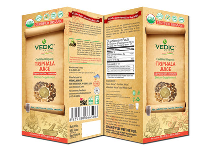 Vedic Organic Triphala Juice | Supports Clean Colon Detoxification 500ml