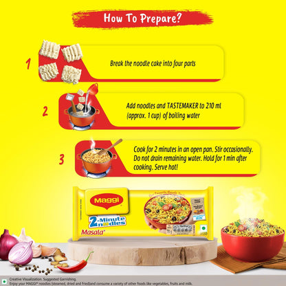 Maggi 2 Minutes Noodles Masala, 70 grams pack (2.46 oz)- 1 pack - Made in India