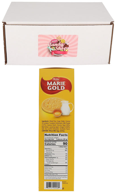 Roma Marie Gold Cookie Biscuits (12 Individual Packs, total of 36 Biscuits)
