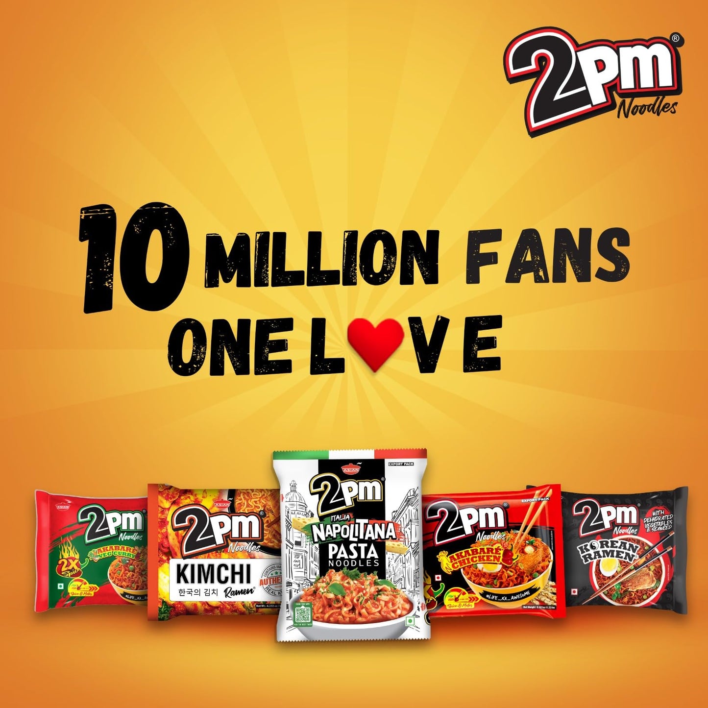 2PM 2X Akabare Chicken flavoured hot and spicy noodles