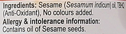 Dabur Sesame Oil for Vegan Cooking, Natural Extract of Sesame Seed, Edible Vegetable Oil for Flavoring Enhancement, Oriental Cooking, Grilling, Baking, Sauting, Roasting and Healthy Frying, (500 ml)