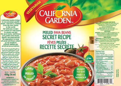 California Garden Peeled Fava Beans Secret Recipe 450g (4 cans)