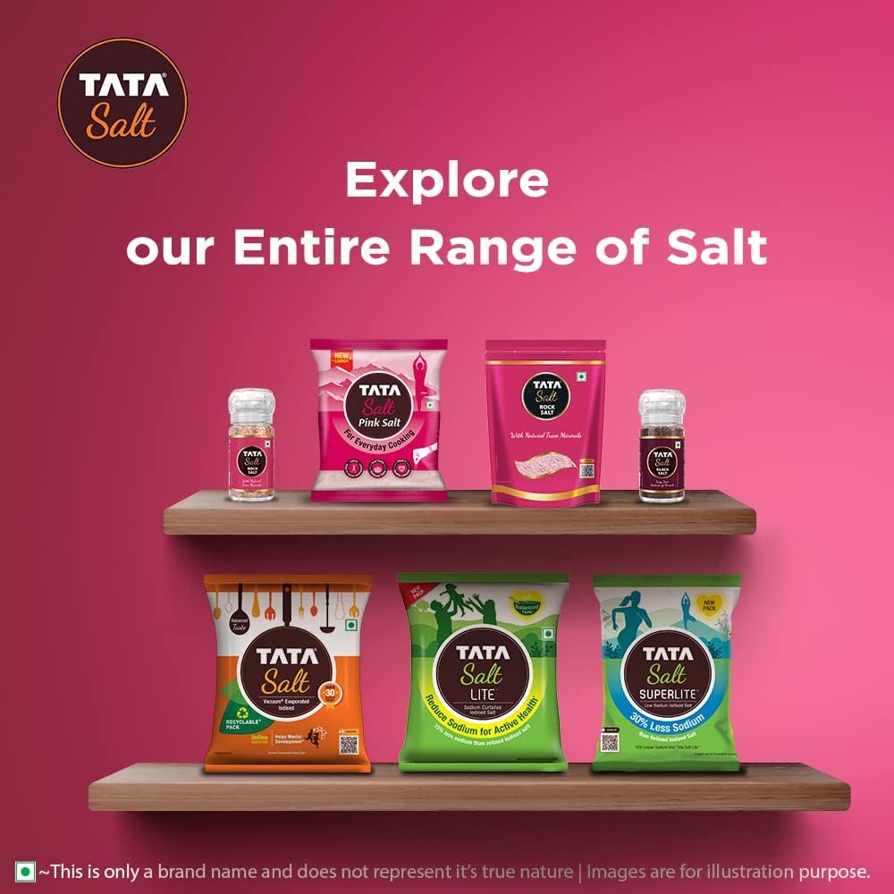 Tata Salt Pink Salt | With 100% Natural Sendha Salt | Rock Salt for Everyday Cooking | Iodized Rock Salt | 1kg