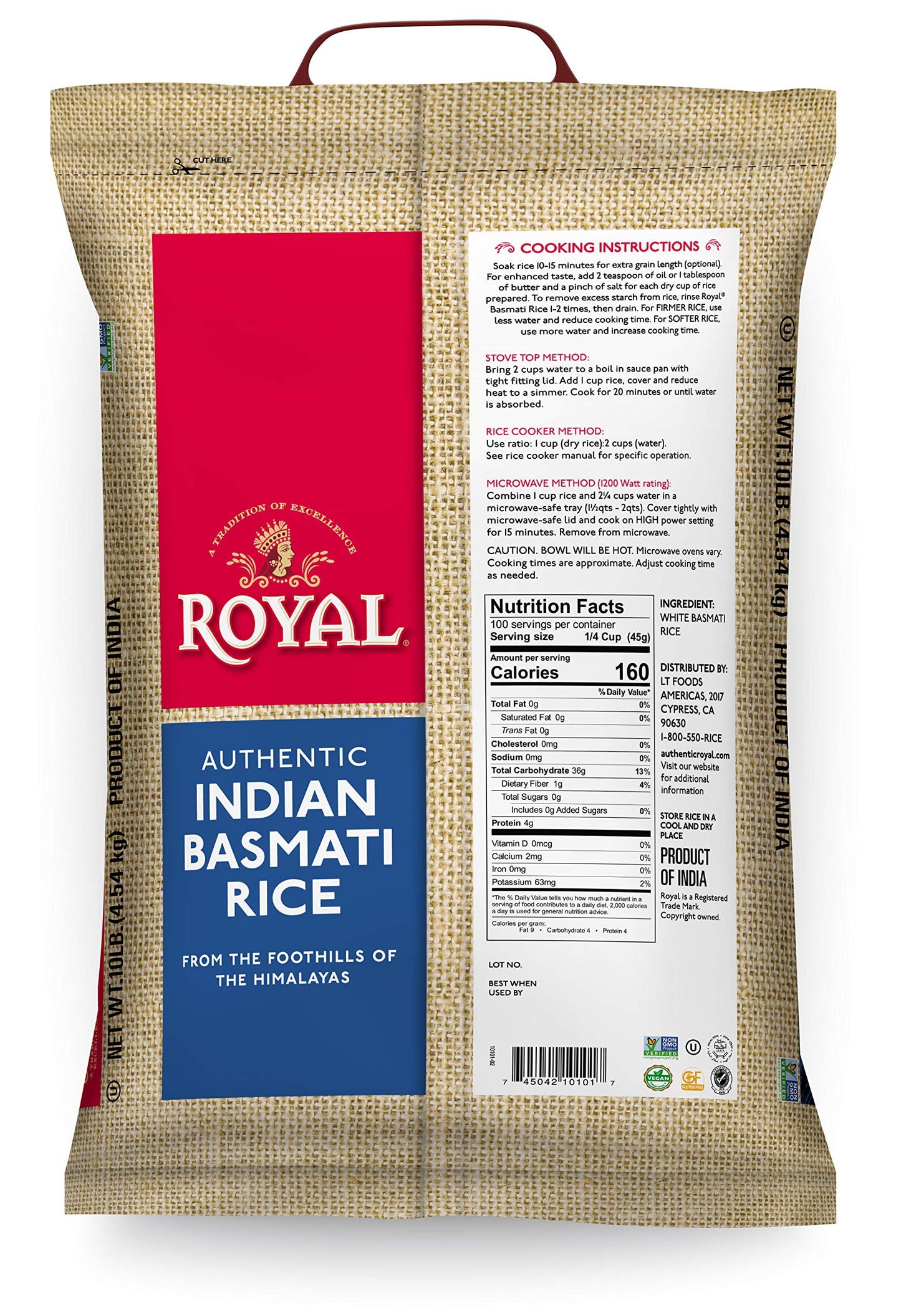 Royal White Basmati Rice, 10 Pound