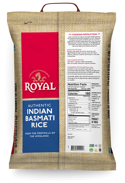 Royal White Basmati Rice, 10 Pound