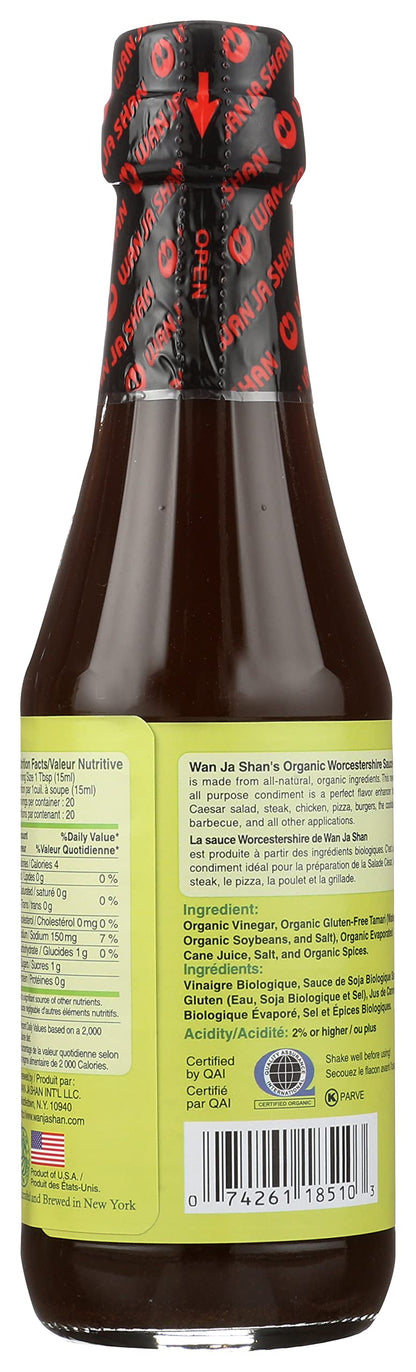 WAN JA SHAN Organic Worcestershire Sauce Vegan, 10 FZ