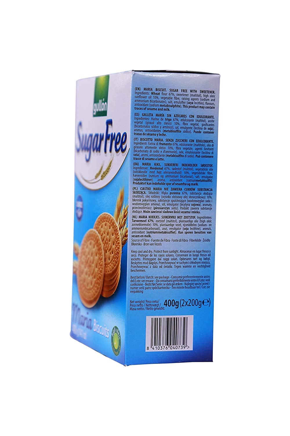 Gullon Sugar Free Maria Cookies - Spain - 400g - Pack of 2