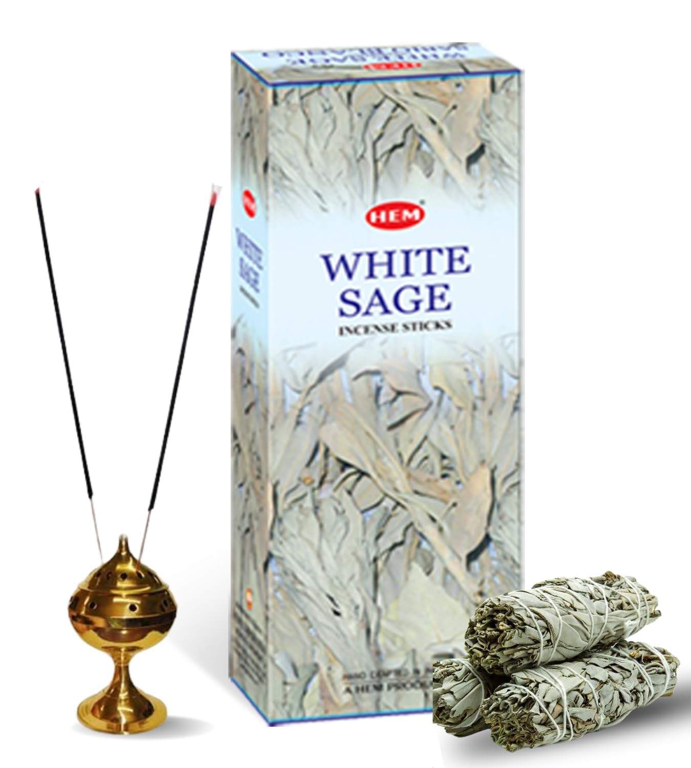 HEM White Sage Tubes Incense, 20g, Box of Six