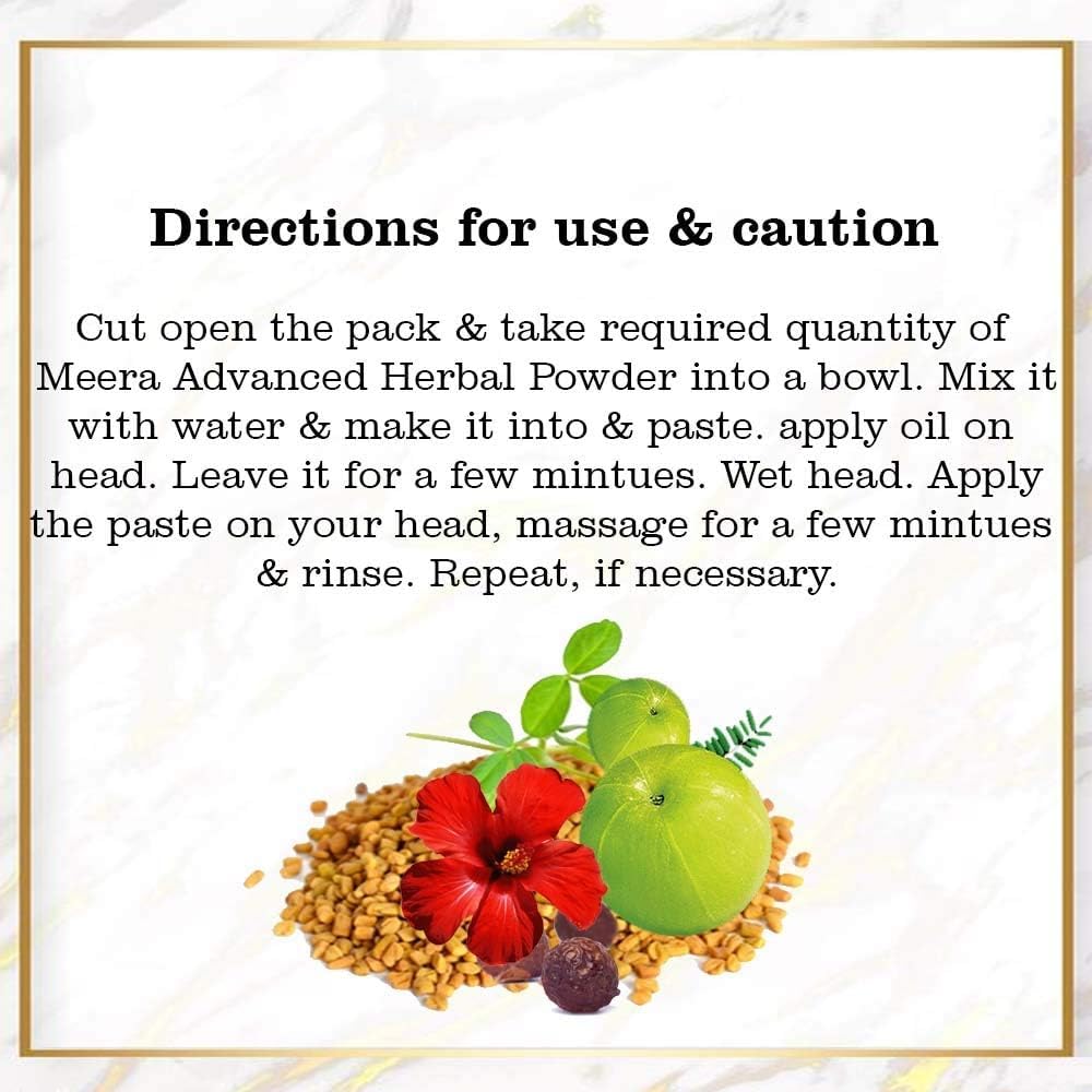 4 X Meera Herbal Hair Wash Powder Shikakai, Tulsi Powder 120gm Jar X 4= Net. 480g