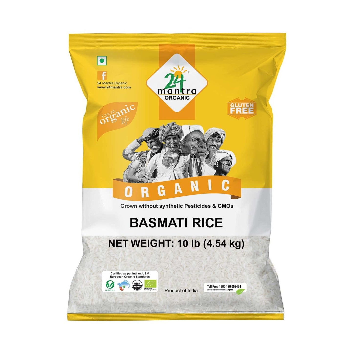 24 Mantra Organic Basmati White Rice 10 lbs