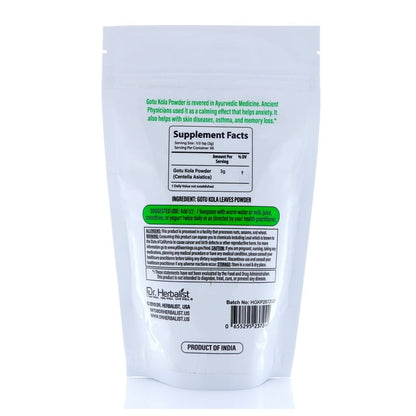 Dr Herbalist Natural Gotu Kola Powder I Centella Asiatica I Mandukaparni I 200gm