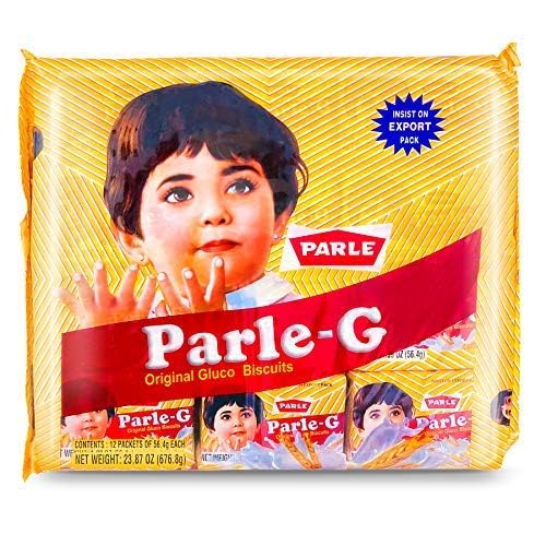 Parle G Original Gluco Biscuits, Product of India, Value Pack (12 Packets of 56.4g)-set of 2