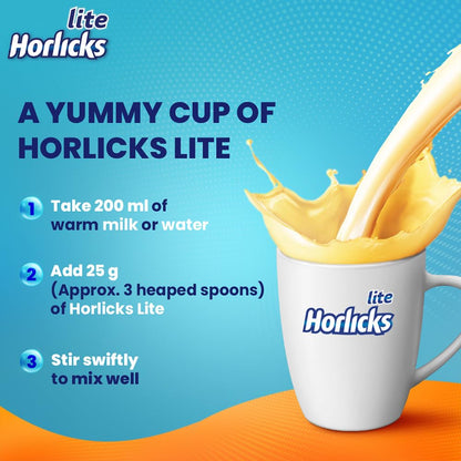 Horlicks Lite Health & Nutrition drink - 450 g Pet Jar (Regular Malt)