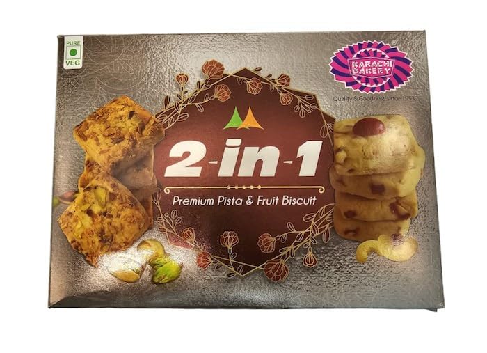 Karachi Bakery 2 In 1 Fruit And Pista Biscuits 400gm