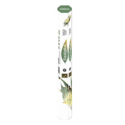 ZED BLACK Premium Eucalyptus Natural Incense Sticks - 20 Sticks Per Box & 6 Boxes Inside (Total 120 Sticks) - Use It at Home or Workplace Alluring Aroma Sticks