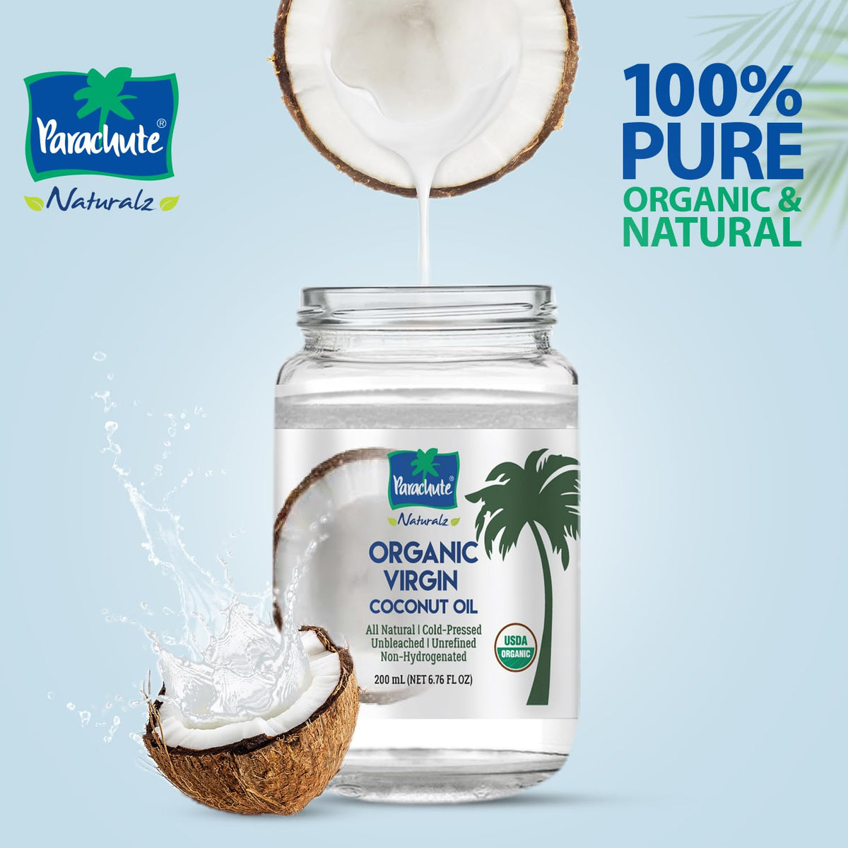 Patachute Organic Virgin Coconut Oil 200 ml - Food / Masala / Dal