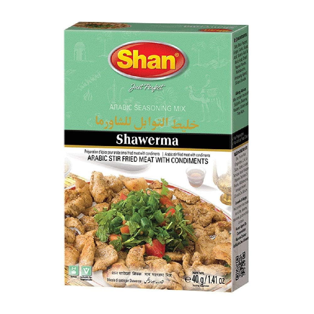 Shan Shawerma Arabic Seasoning Mix 1.41 oz (40g) - Spice Powder for Arabic Stir Fried Meat with Condiments (1.41 Ounce (Pack of 1))