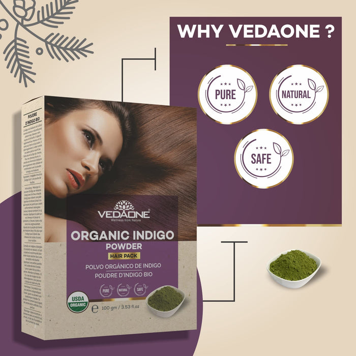 Vedaone Organic Indigo Hair Powder 100gm