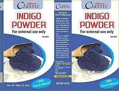 100% Natural Indigo Hair Dye Powder. 100g box. - Dulhan Classic