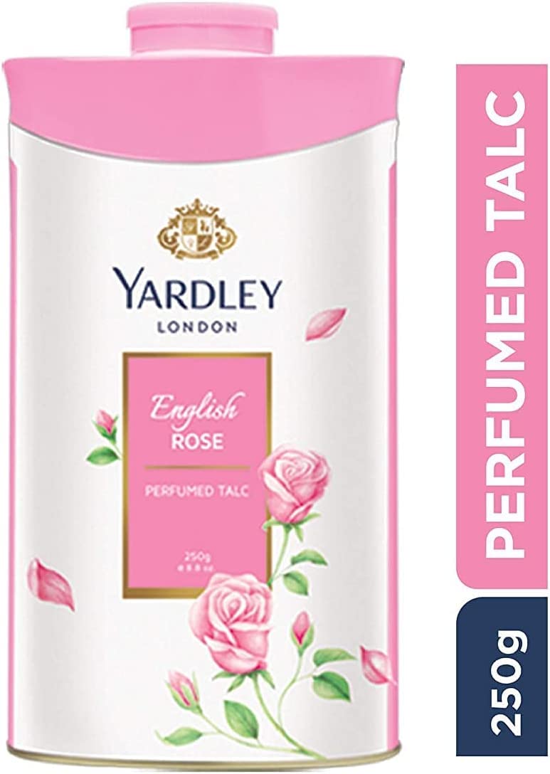 Yardley London Fresh Floral Fragrance Locked in a Fine & Silky Perfumed Talcum Powder (Yardley London English Rose, Pack of 3 250Gram) - Skin Care